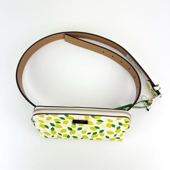 NWT KATE SPADE NEW YORK LEATHER LEMON PRINT FANNY PACK BELT BAG S/M - Picture 7 of 13